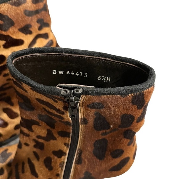 Stuart Weitzman Pony Hair Leopard Print Stiletto Booties 6.5M Style BW 64473 - Picture 7 of 11
